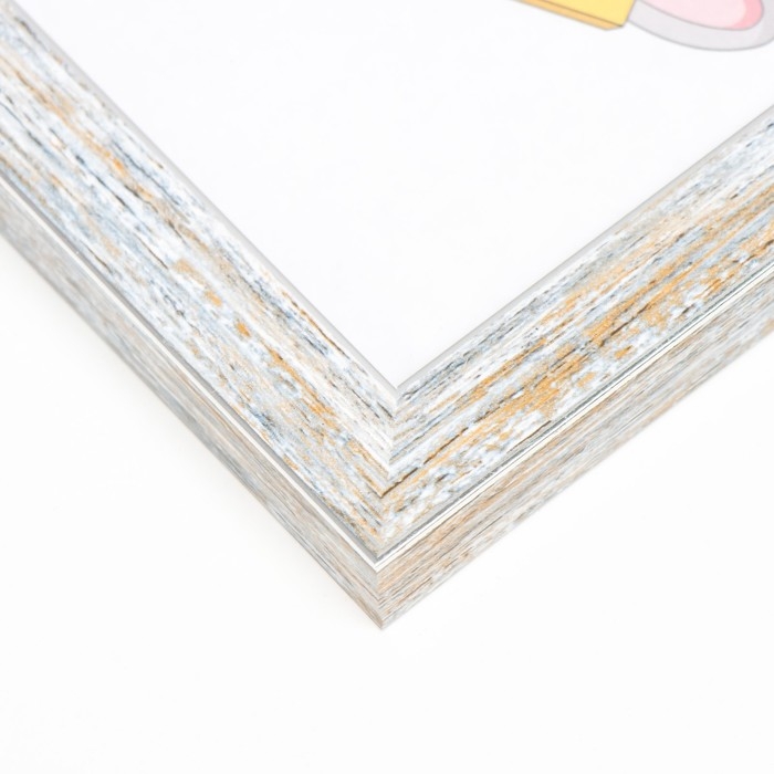 Фоторамка пластик Фоторамка пластик "Акварель" 10х15 см, морозное серебро