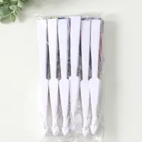 Веер пластик, текстиль "Кошечки и цветы" МИКС широкие лопасти 23 см