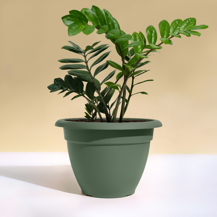 Горшок для цветов, d = 35 см, 12 л, пластик, зелёный шалфей Горшок для цветов, d = 35 см, 12 л, пластик, зелёный шалфей