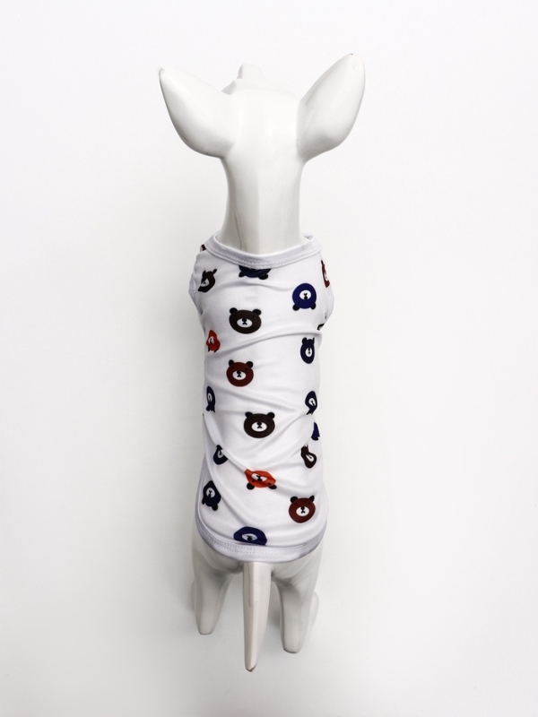 Футболка для животных  Футболка для животных "Мишка",S (С 25, ОГ 38 см) , белая