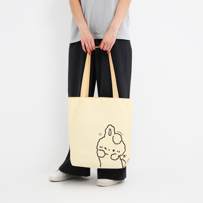 Шопер Зайка, 40х12х38, цвет бежевый Шопер Зайка, 40х12х38, цвет бежевый