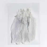 Перья для декора, серебро полная окраска, 13 - 15 см 10 шт.