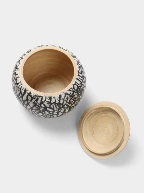 Банка для сыпучих продуктов, 13&times;13&times;11 см, бамбук