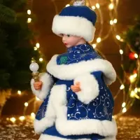 Снегурочка под ёлку &laquo;Зимнее волшебство. В синей шубке с сердечком&raquo; двигается, 30 см