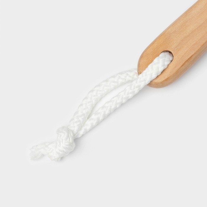 Мочалка для тела с ручкой Доляна, 50 гр, цвет белый