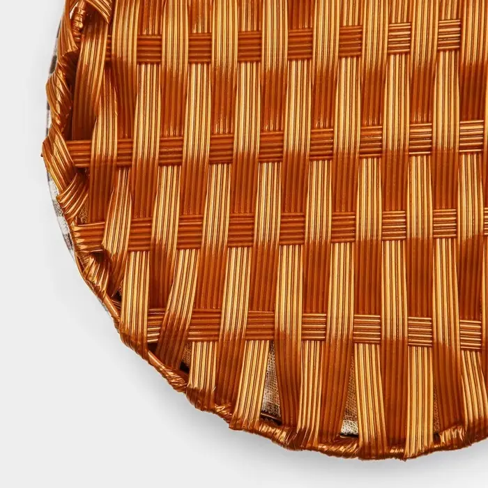 Корзинка для фруктов и хлеба Доляна &laquo;Домашний уют&raquo;, d=25.5 см, пластик, плетёная, коричневая