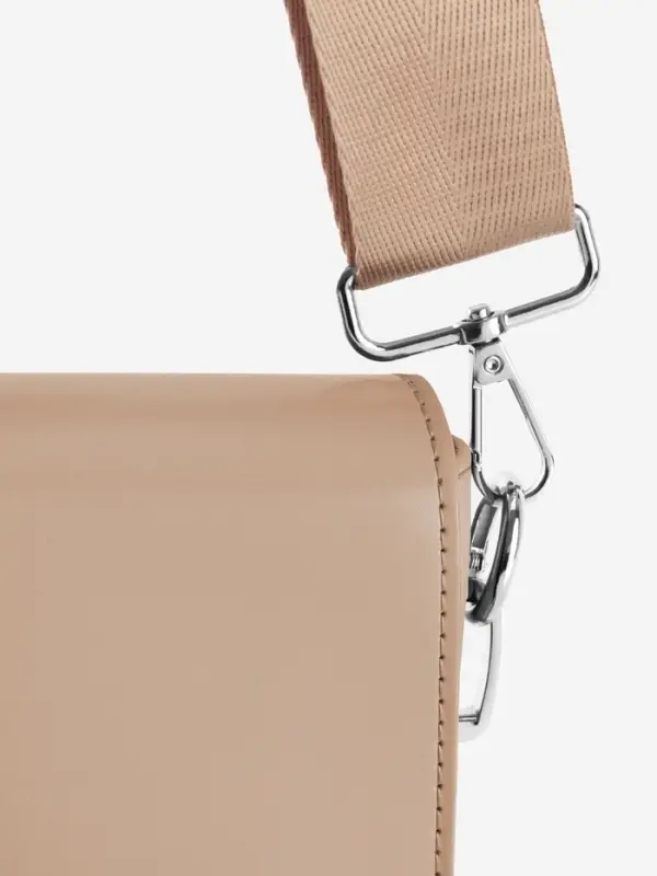 Ручка для сумки, стропа, с карабинами, 139&plusmn;3&times;3.8 см, бежевая