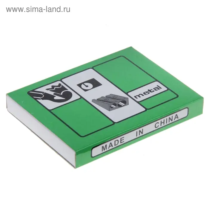 Точилка двойная, металл, корпус серебристый Точилка двойная, металл, корпус серебристый