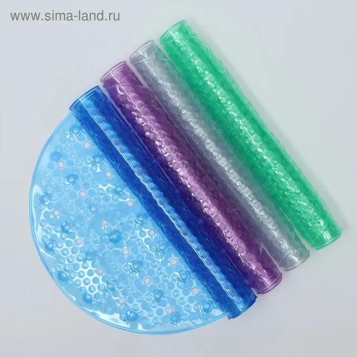 Коврик противоскользящий в ванну на присосках Доляна «Пузырьки», 38×68 см, цвет МИКС Коврик противоскользящий в ванну на присосках Доляна «Пузырьки», 38×68 см, цвет МИКС