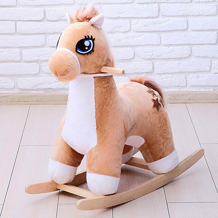 Качалка «Лошадка: Звёздочка», музыкальная, цвет бежевый, цвет звёзд МИКС Качалка «Лошадка: Звёздочка», музыкальная, цвет бежевый, цвет звёзд МИКС