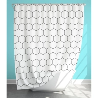 Штора для ванной с принтом Гекса, 180х180см