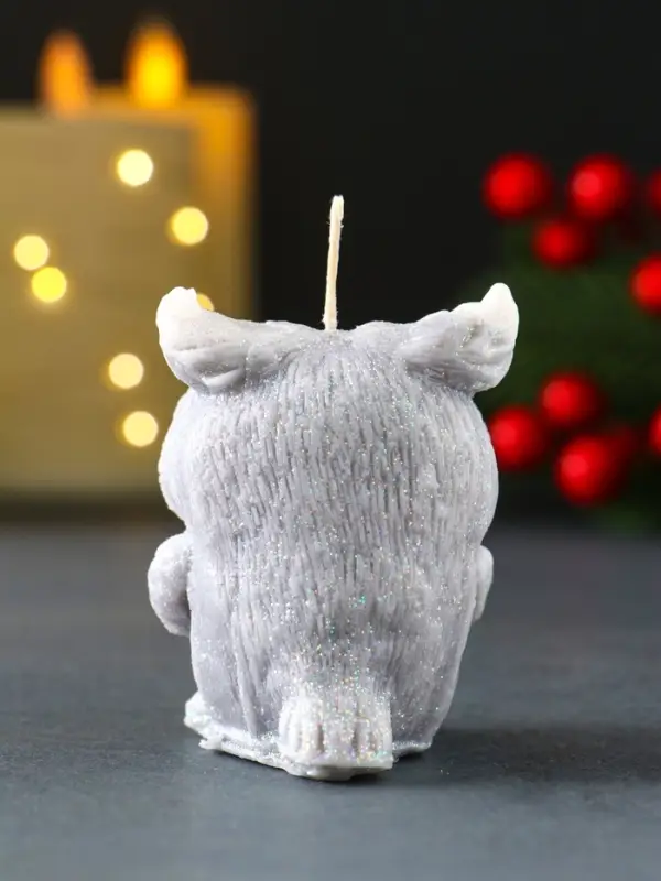 Свеча новогодняя "Филюшка" 50х65 мм, серый