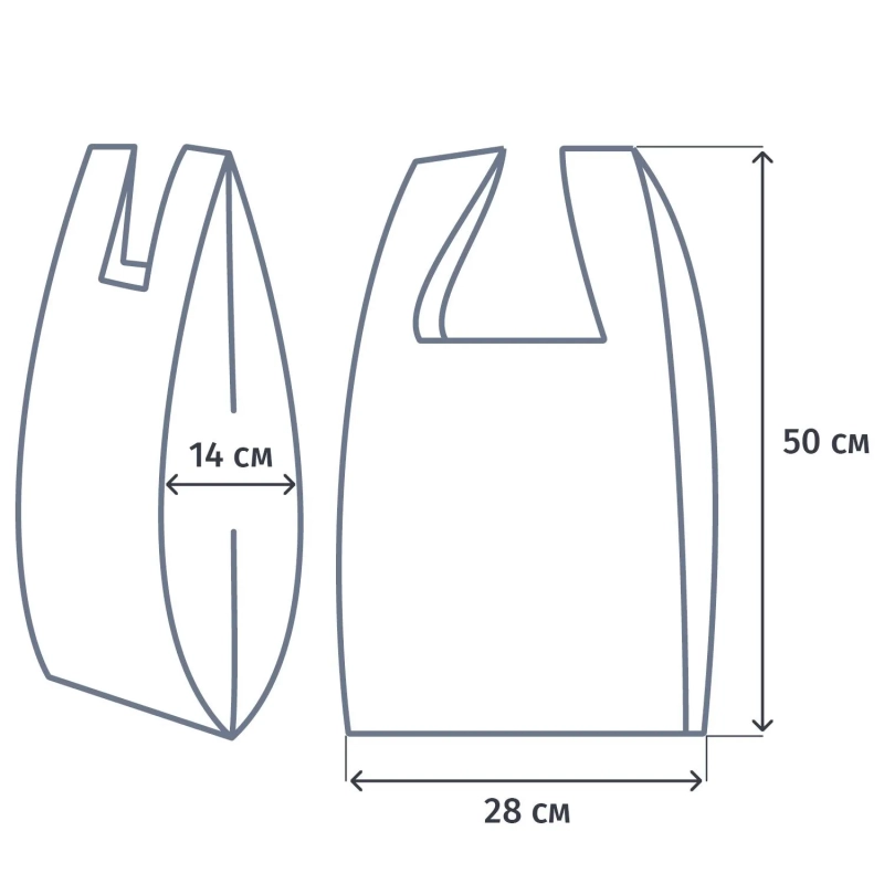 Пакет-майка  Благодарим за покупку 28+14x50 см. 12 мкм.,белый, НД,100шт./уп