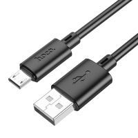 Кабель Hoco X88, Micro USB - USB, 2.4 А, 1 м, ПВХ, чёрный