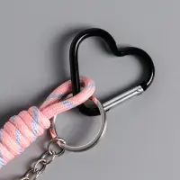 Брелок на карабине кожзам, текстиль "Единорог с крыльями" розовый, с узлом 24х10,5х1,5 см