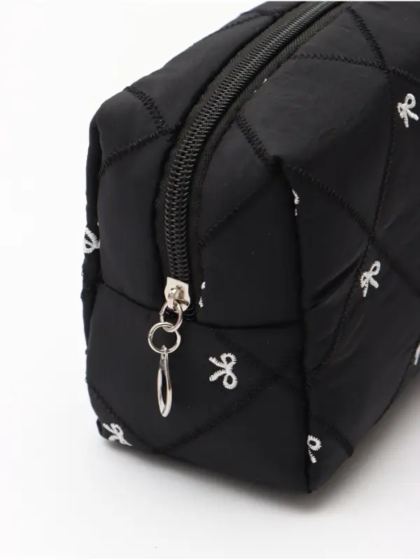 Косметичка кирпичик бантики, 19*8*10, черный