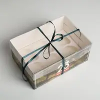 Коробка для капкейков, кондитерская упаковка, 6 ячеек &laquo;23 Февраля&raquo;, 23&times;16&times;10 см