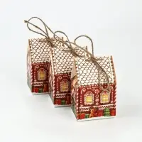 Коробка-домик, подарочная, самосборная, набор 10 шт. &laquo;Пряничный&raquo;,7&times;6.2&times;5 см