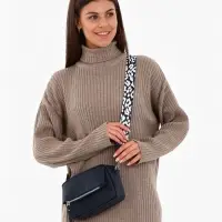 Сумка женская кросс-боди TEXTURA на молнии, 21&times;7&times;13 см, синяя