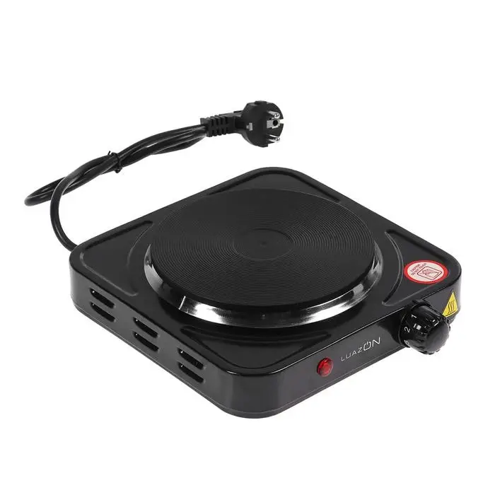 Плитка электрическая Luazon LHP-002, 1 конфорка, 1000 Вт, нагреватель диск, чёрная