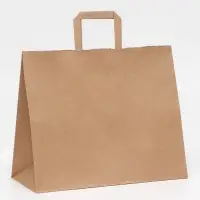 Пакет бумажный крафт 90 г/м&sup2;, плоская ручка, 35&times;15&times;29 см