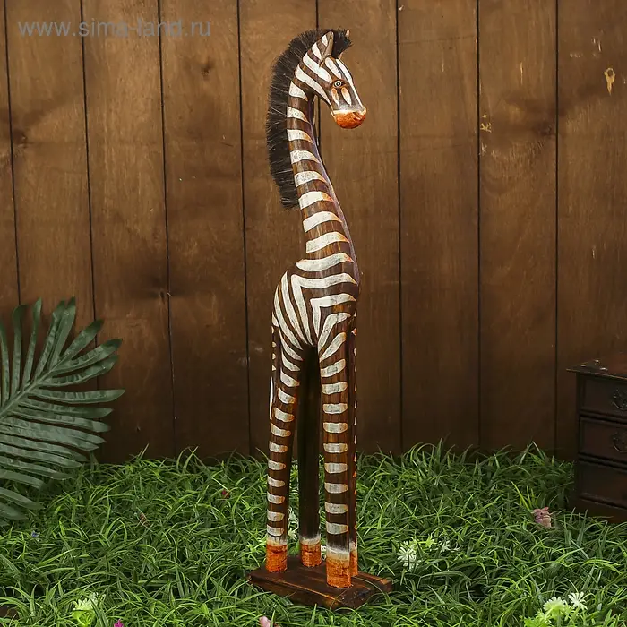 Сувенир  Сувенир "Зебра" дерево 14х8х60 см