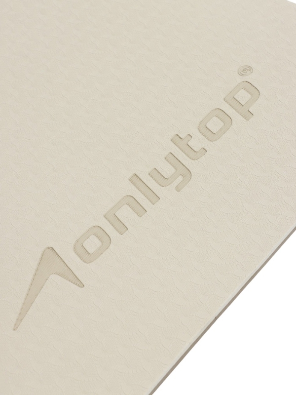 Коврик для фитнеса и йоги ONLYTOP, 183x61x 0,8 см, цвет молочный/темно-коричневый