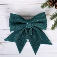 Ёлочная игрушка &laquo;Зимнее волшебство. Бант&raquo; пластик, 20&times;18 см, зелёный