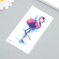 Переводная тату на тело цветная «Фламинго. Акварель», 6×10.5 см