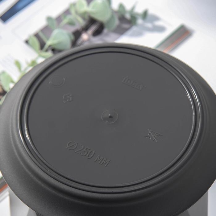 Горшок с поддоном «Призма», 2.6 л, цвет графитовый