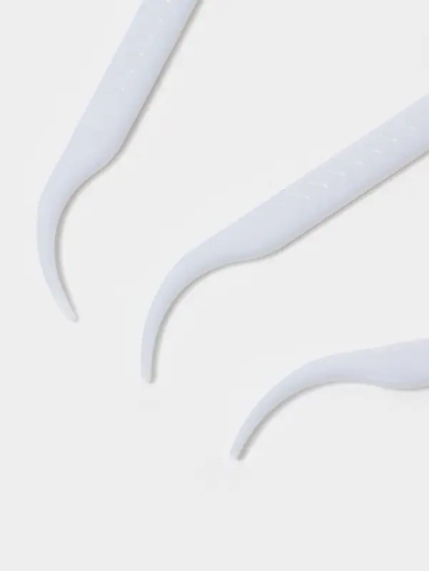 Флоссеры - зубочистки с зубной нитью, набор 100 шт., пластик, шелковина, белые