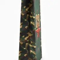 Пакет подарочный ламинированный под бутылку, упаковка, &laquo;С 23 февраля&raquo;, 13&times;36&times;10 см