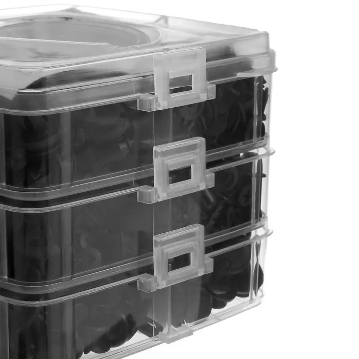 Клипсы и пистоны крепежные, 16 видов, набор 625 шт.