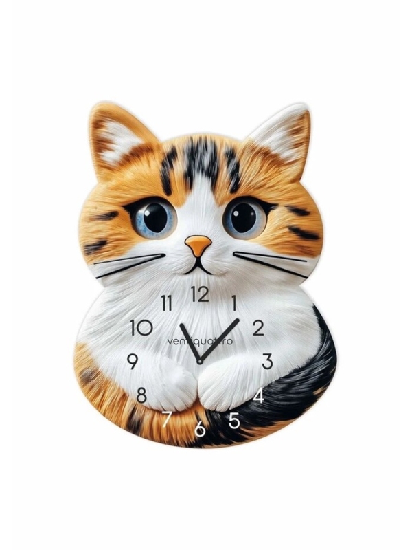 Часы настенные  Часы настенные "Tommy", котенок, интерьерные, детские, плавный ход, d-33,5 см