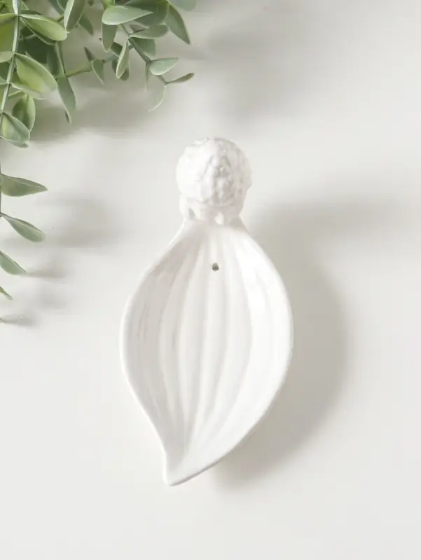 Подставка для благовоний керамика "Голова Будды" белая 12х6,5х6 см