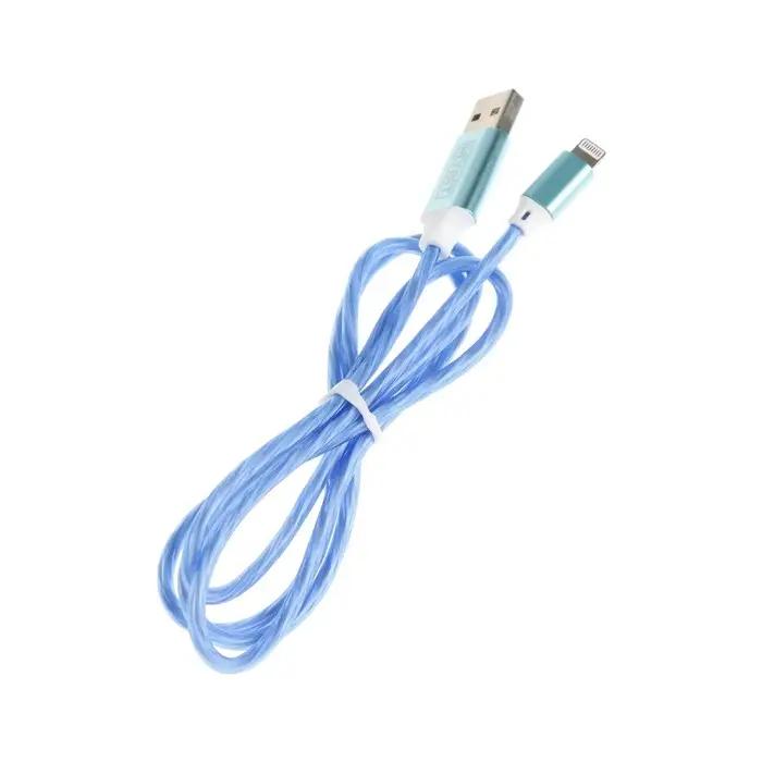 Кабель MYBIT, Lightning - USB, 2 А, 1 м, динамическая LED подсветка Кабель MYBIT, Lightning - USB, 2 А, 1 м, динамическая LED подсветка