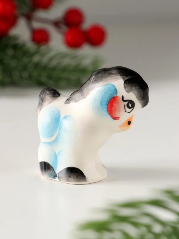 Сувенир Пони малая, 4,5х4,5х2,5см, гжель, цвет Сувенир Пони малая, 4,5х4,5х2,5см, гжель, цвет