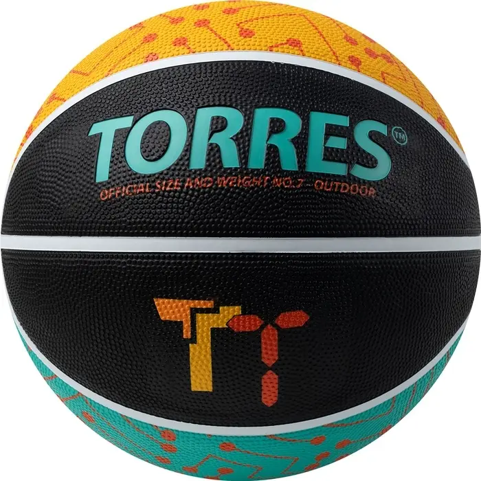 Мяч баскетбольный TORRES TT B02127, р. 7, резина, нейлон. корд, бутиловая камера