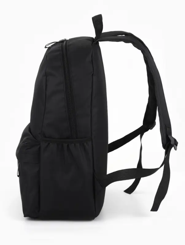 Рюкзак школьный, однотонный, 4 кармана, 30&times;12&times;43 см, чёрный