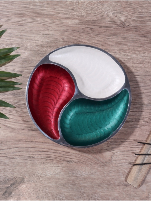 Менажница  Менажница "Триколор" алюминий 28х28х4 см