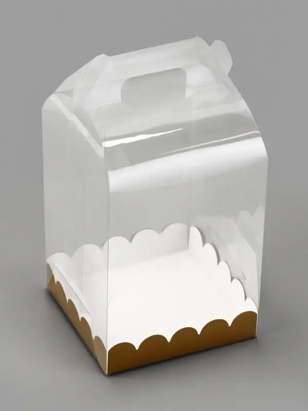 PVC Коробка для бенто - торта, прозрачная, 14&times;14&times;18 см