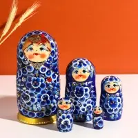 Матрёшка дерево &laquo;Зина&raquo;, 5-ти кукольная, 18 см, ручная работа, МИКС
