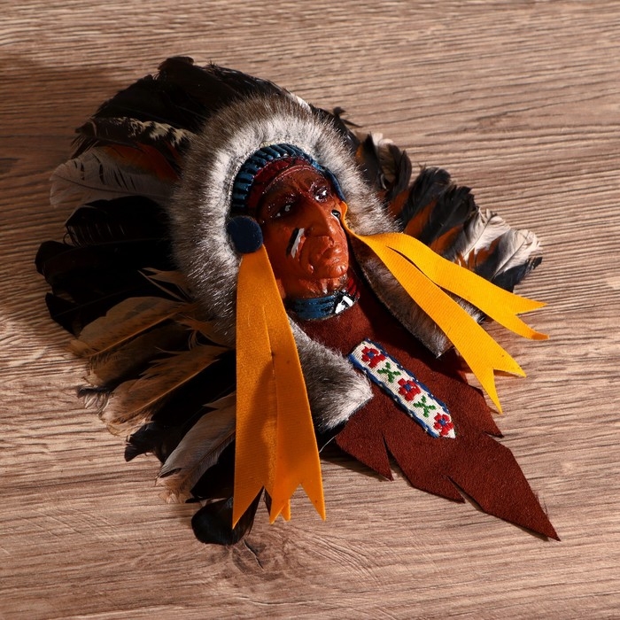 Маска "Индеец Ахига" 15х6х20 см, МИКС