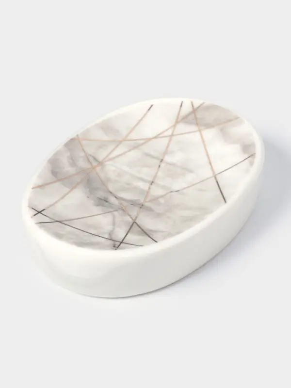 Набор аксессуаров для ванной комнаты Доляна &laquo;Розовое золото&raquo;, 3 предмета, мыльница, дозатор для мыла 350 мл, стакан 300 мл