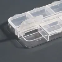 Органайзер для хранения мелочей, 6 ячеек, 5.3×7.5×1.3 см, прозрачный