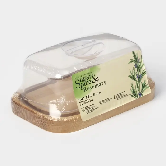 Маслёнка Rosemary, дерево, 17&times;11&times;6.5 см