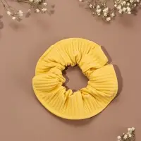 Резинка для волос QF &laquo;Орбита&raquo;, текстура полоска, 10 см, жёлтая