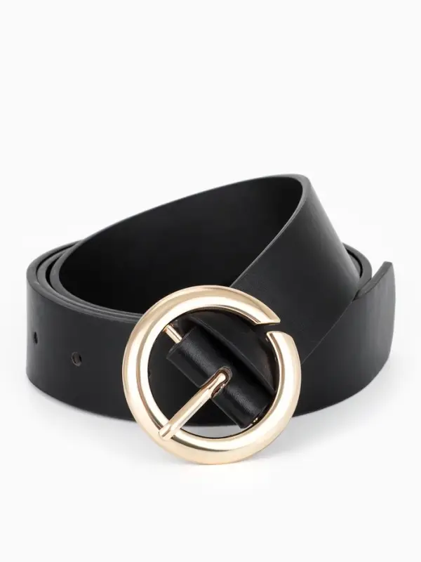 Ремень женский, 4&times;110 см, матовая пряжка, 1 прокол, чёрный