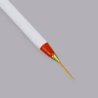 Кисть для дизайна ногтей, тонкая, 17 см, d=1×14 мм, белая, красная