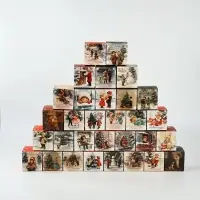 Коробки для адвент - календаря новогодние &laquo;Советский&raquo;, набор 31 шт., 7&times;7&times;7 см